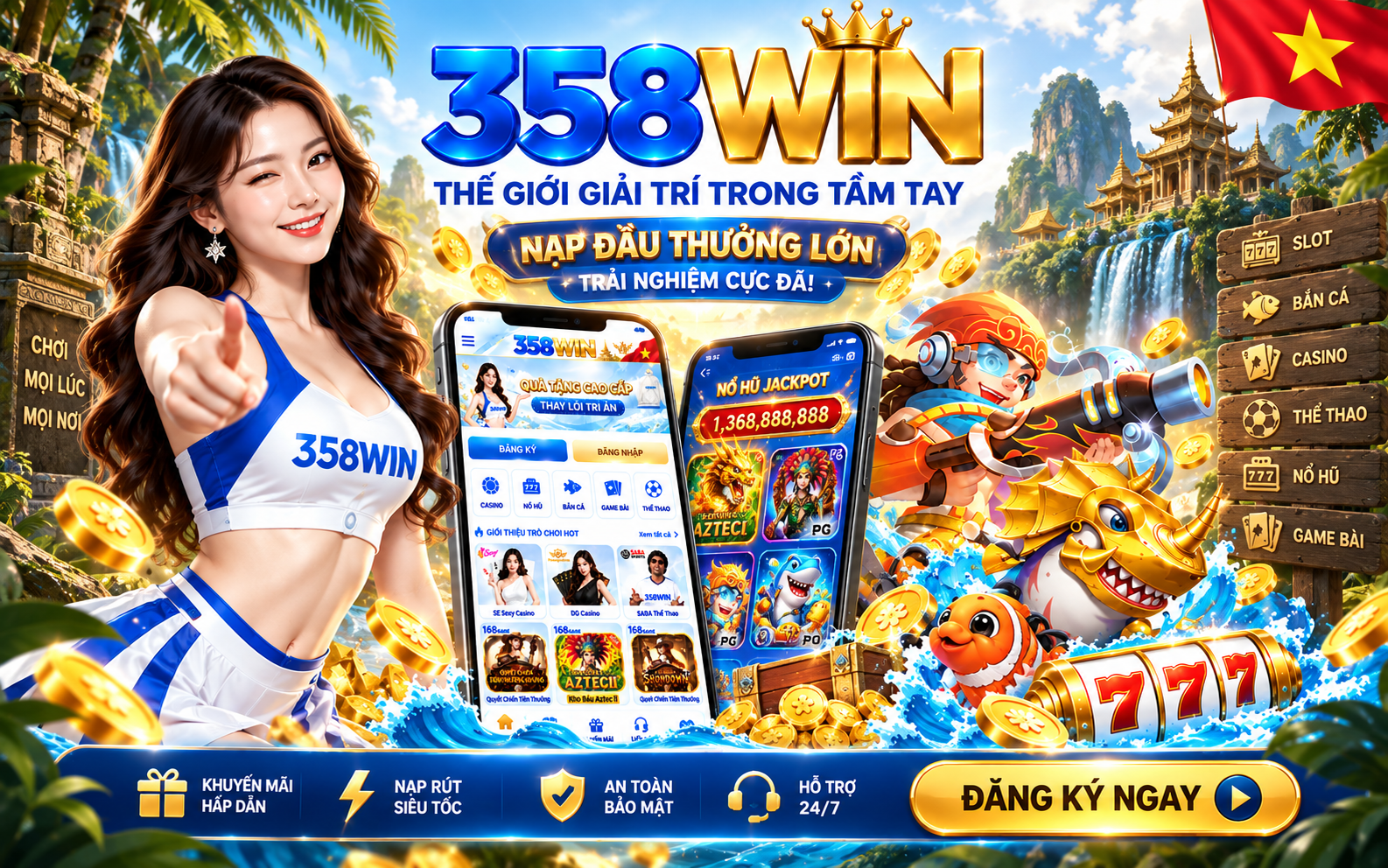 358win 4 358win banner giới thiệu nền tảng giải trí trực tuyến
